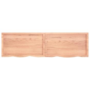 Wandregal Hellbraun 180x50x(2-4) cm Massivholz Eiche Behandelt
