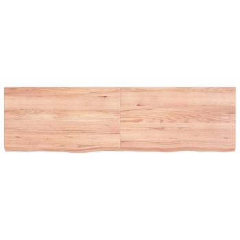 Wandregal Hellbraun 140x40x(2-6) cm Massivholz Eiche Behandelt