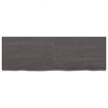 Wandregal Dunkelbraun 120x40x(2-6)cm Massivholz Eiche Behandelt