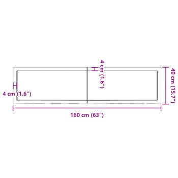 ARDEBO.de - Wandregal Hellbraun 160x40x(2-4) cm Massivholz Eiche Behandelt