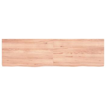 Wandregal Hellbraun 180x50x(2-6) cm Massivholz Eiche Behandelt
