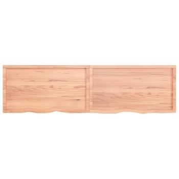 Wandregal Hellbraun 220x60x(2-6) cm Massivholz Eiche Behandelt