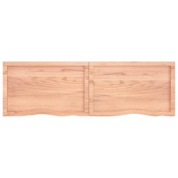 Wandregal Hellbraun 160x50x(2-6) cm Massivholz Eiche Behandelt
