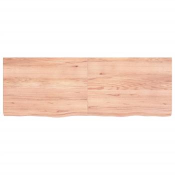 Wandregal Hellbraun 140x50x(2-6) cm Massivholz Eiche Behandelt