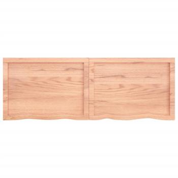 Wandregal Hellbraun 140x50x(2-6) cm Massivholz Eiche Behandelt