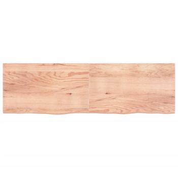 Wandregal Hellbraun 200x60x(2-4) cm Massivholz Eiche Behandelt