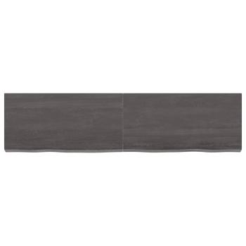 Wandregal Dunkelbraun 120x30x(2-6)cm Massivholz Eiche Behandelt