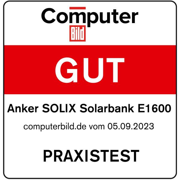 Anker SOLIX Solarbank E1600 Batteriespeicher mit 6000 Ladezyklen, LiFeP04, MC4, 1600Wh (A17C03A1)