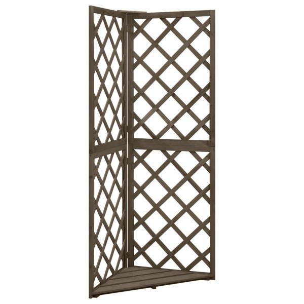 ARDEBO.de - Eckspalier Grau 50x50x145 cm Massivholz Tanne