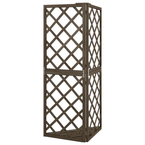 Eckspalier Grau 50x50x145 cm Massivholz Tanne