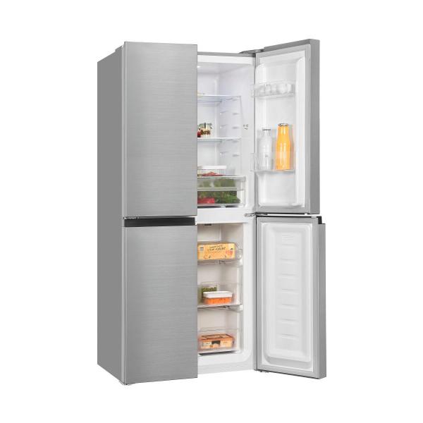 Exquisit MD365-125-040D Side-by-Side Kombination Multidoor, 85,7 cm breit, 362 L, No Frost, Schnellgefrieren, LED Beleuchtung, inoxlook