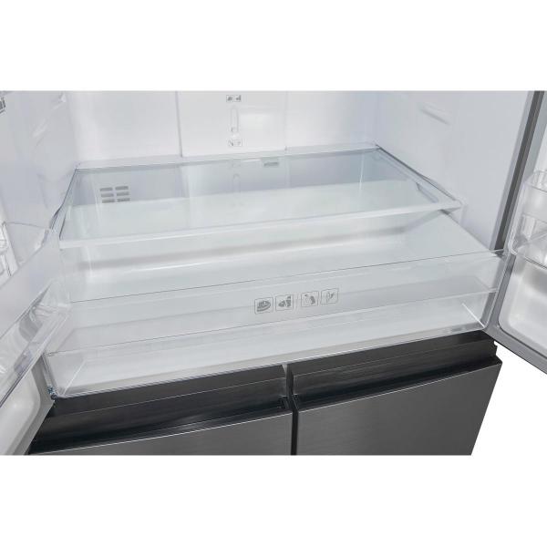 Exquisit MD365-125-040D Side-by-Side Kombination Multidoor, 85,7 cm breit, 362 L, No Frost, Schnellgefrieren, LED Beleuchtung, inoxlook