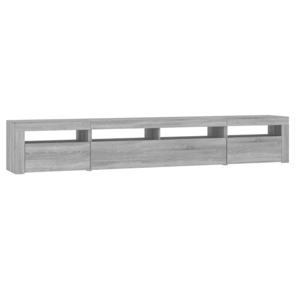 TV-Schrank mit LED-Leuchten Grau Sonoma 240x35x40 cm