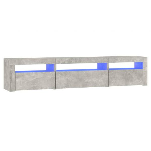TV-Schrank mit LED-Leuchten Betongrau 195x35x40 cm