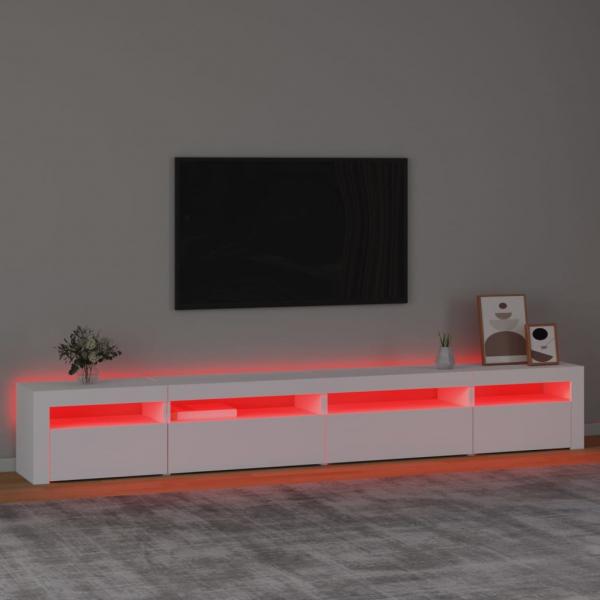 TV-Schrank mit LED-Leuchten Weiß 270x35x40 cm