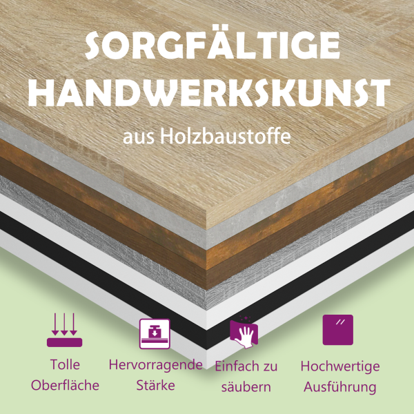 Nachttisch Grau Sonoma 100x35x40 cm Holzwerkstoff
