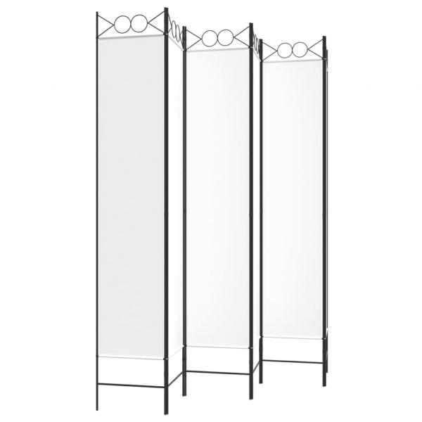 6-tlg. Paravent Weiß 240x220 cm Stoff