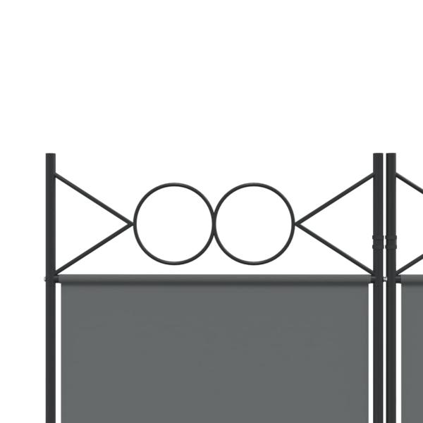 6-tlg. Paravent Anthrazit 240x220 cm Stoff