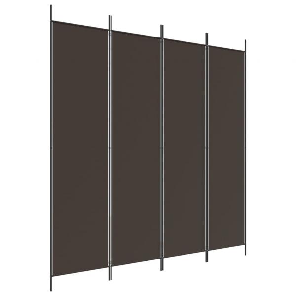 4-tlg. Paravent Braun 200x200 cm Stoff