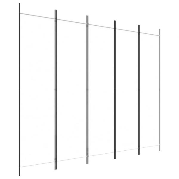 5-tlg. Paravent Weiß 250x200 cm Stoff