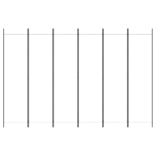 6-tlg. Paravent Weiß 300x200 cm Stoff