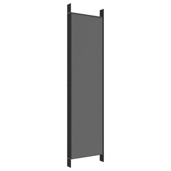 6-tlg. Paravent Anthrazit 300x200 cm Stoff
