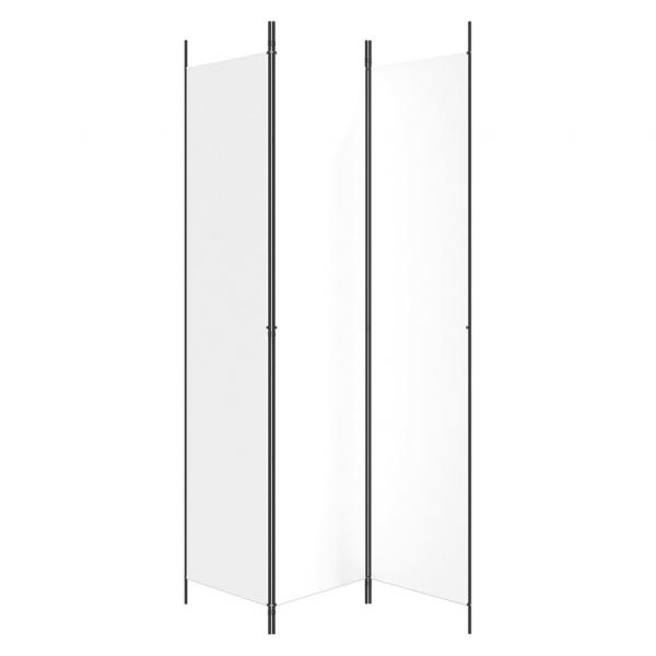 3-tlg. Paravent Weiß 150x220 cm Stoff