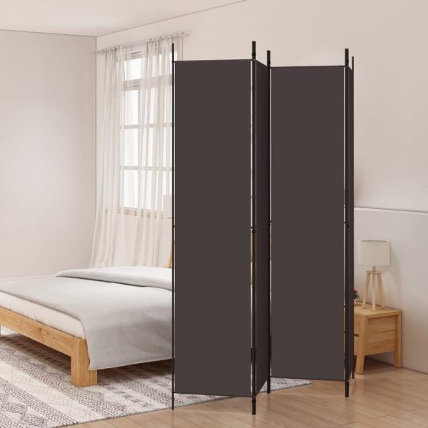 ARDEBO.de -  4-tlg. Paravent Braun 200x220 cm Stoff