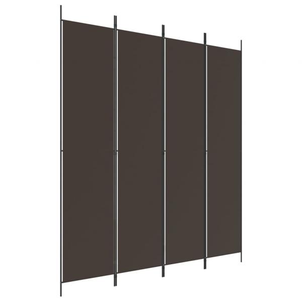  4-tlg. Paravent Braun 200x220 cm Stoff