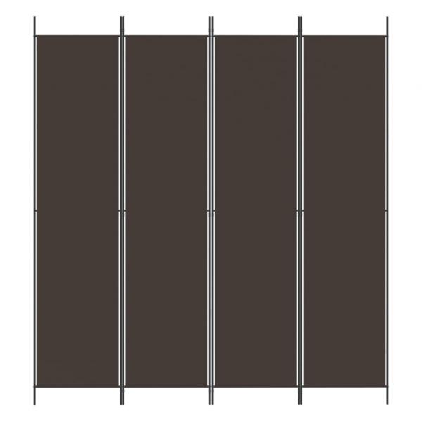  4-tlg. Paravent Braun 200x220 cm Stoff
