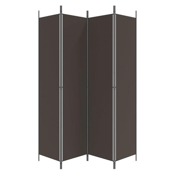  4-tlg. Paravent Braun 200x220 cm Stoff