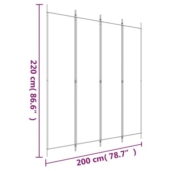  4-tlg. Paravent Braun 200x220 cm Stoff