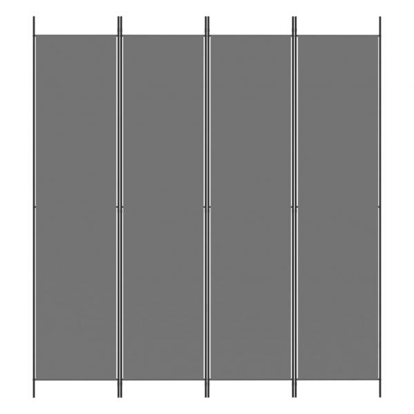  4-tlg. Paravent Anthrazit 200x220 cm Stoff