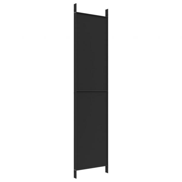 4-tlg. Paravent Schwarz 200x220 cm Stoff