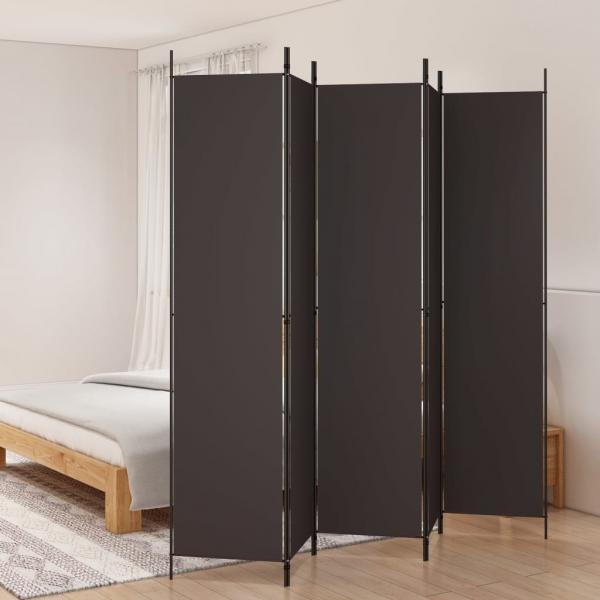ARDEBO.de - 5-tlg. Paravent Braun 250x220 cm Stoff