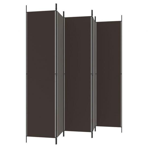 5-tlg. Paravent Braun 250x220 cm Stoff