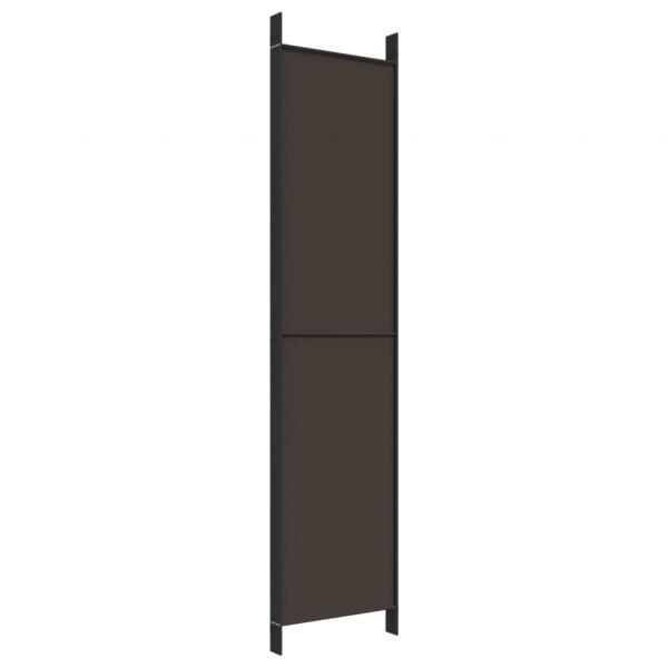5-tlg. Paravent Braun 250x220 cm Stoff