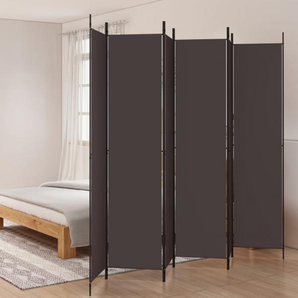 ARDEBO.de - 6-tlg. Paravent Braun 300x220 cm Stoff
