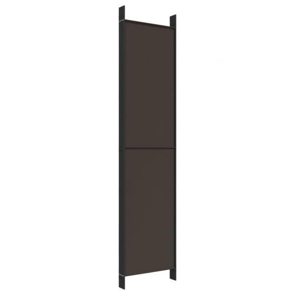 6-tlg. Paravent Braun 300x220 cm Stoff