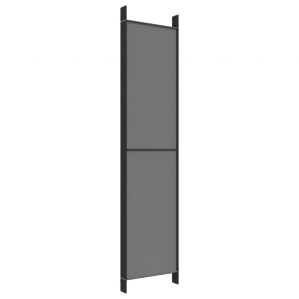 6-tlg. Paravent Anthrazit 300x220 cm Stoff