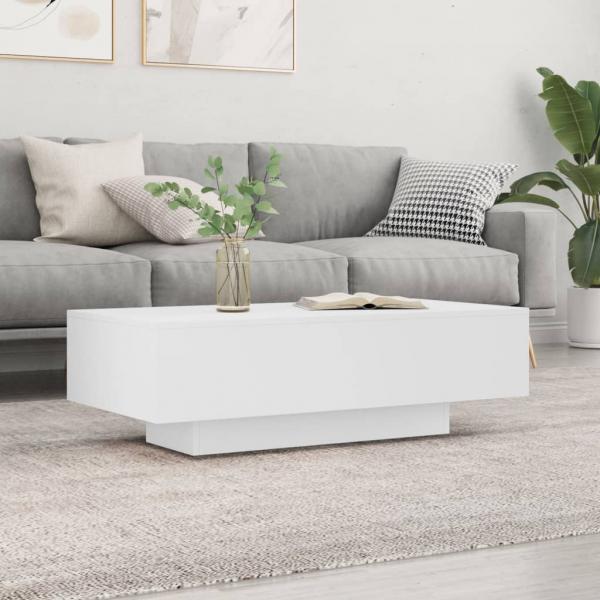 ARDEBO.de - Couchtisch Weiß 100x49,5x31 cm Holzwerkstoff