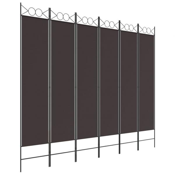 ARDEBO.de - 6-tlg. Paravent Braun 200x200 cm Stoff