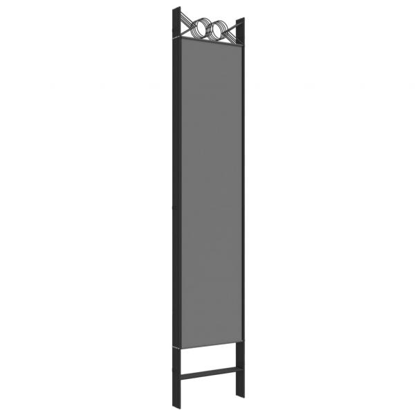6-tlg. Paravent Anthrazit 240x200 cm Stoff
