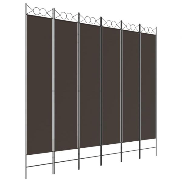 ARDEBO.de - 6-tlg. Paravent Braun 200x220 cm Stoff