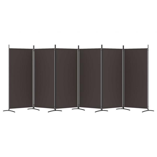6-tlg. Paravent Braun 520x180 cm Stoff