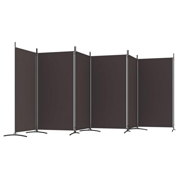 6-tlg. Paravent Braun 520x180 cm Stoff