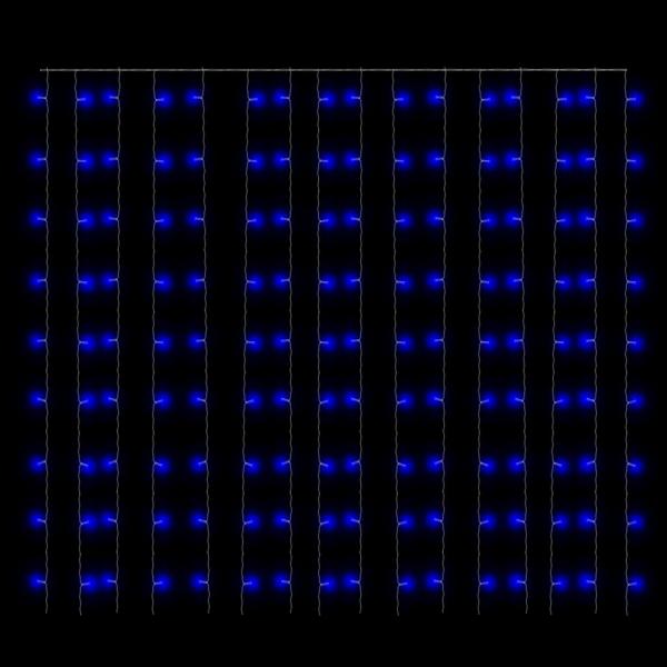 LED-Lichtervorhang 3x3 m 300 LED Blau 8 Funktionen