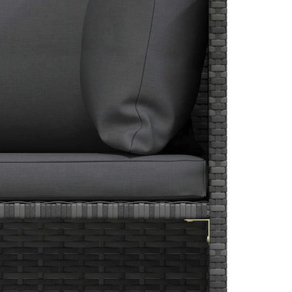 Modulares Ecksofa mit Kissen Grau Poly Rattan