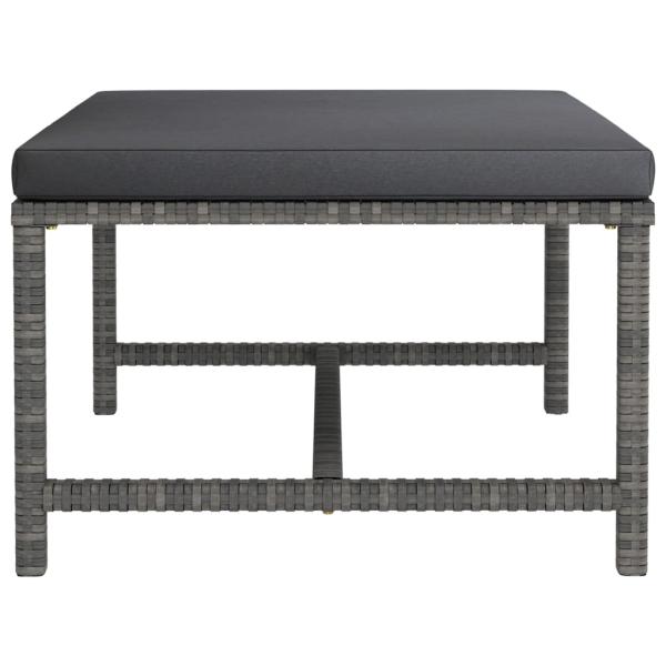 10-tlg. Garten-Lounge-Set mit Kissen Poly Rattan Grau