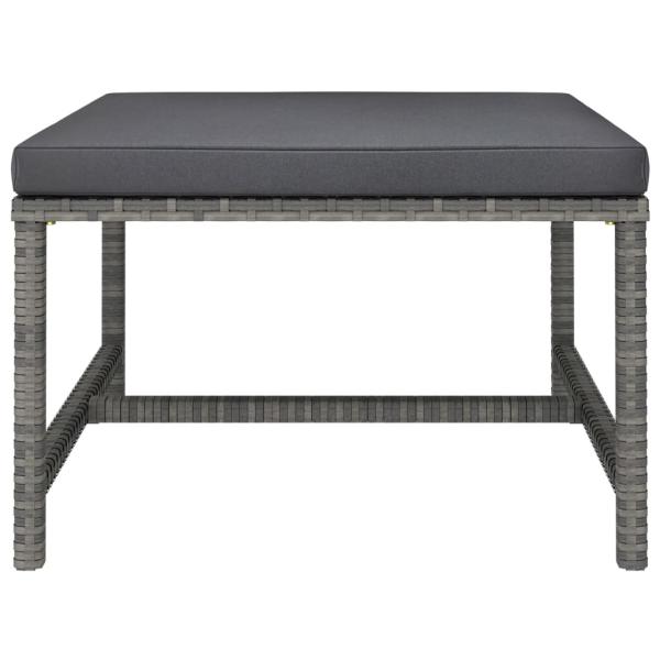 12-tlg. Garten-Lounge-Set mit Kissen Poly Rattan Grau
